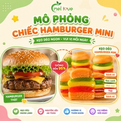 Kẹo Dẻo Hamburger Hương Trái Cây – Dẻo Mềm, Tạo Hình Hamburger Mini, Kẹo Ăn Vặt Cho Bé & Gia Đình