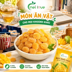 Kẹo Dẻo Xoài Bọc Đường Hương Xoài, Dẻo Mềm, Phủ Đường Hấp Dẫn, Kẹo Ăn Vặt Cho Bé & Gia Đình