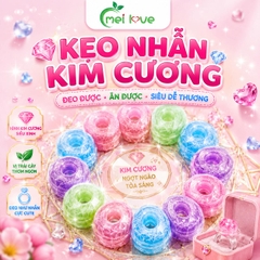 Kẹo Nhẫn Kim Cương Vị Trái Cây, Kẹo Hình Chiếc Nhẫn Độc Đáo, Kẹo Tuổi Thơ, Ăn Vặt & Quà Tặng