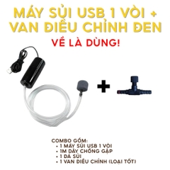 Máy Sủi Oxy 1/2 Vòi Cổng USB Cho Hồ Cá, Bể Cá Thuỷ Sinh