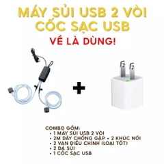 Máy Sủi Oxy 1/2 Vòi Cổng USB Cho Hồ Cá, Bể Cá Thuỷ Sinh