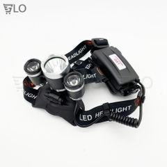 Đèn Pin Đeo Trán Đội Đầu 3 Bóng + 2 Pin Sạc + 1 Cục Sạc