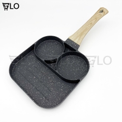 Chảo Đá Chiên Trứng 3 Ngăn/4 Ngăn Tiện Lợi Dùng Được Cho Bếp Ga, Hồng Ngoại