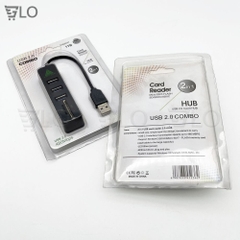 Hub USB Gồm 3 Cổng Usb Kèm Đầu Đọc Thẻ Nhớ SD/TF