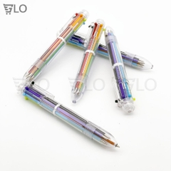 Bút Bi Đầu Tròn 6 Đầu 6 Màu Độc Đáo Tiện Dụng, Có Màu Đen, Đỏ, Xanh, Xanh Lá, Tím, Cam - Nhỏ Gọn, Đa Năng, Sáng Tạo