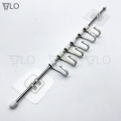 Thanh 6 Móc Nhựa Dán Tường 38.5x7cm Xoay 360 Độ – Tiện Lợi Mọi Không Gian, Đáp Ứng Mọi Nhu Cầu