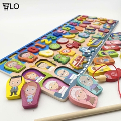 Bộ Đồ Chơi Câu Cá Và Ghép Số Học Đếm 63 Chi Tiết Cho Bé, Bộ Bảng Số Thông Minh Bằng Gỗ