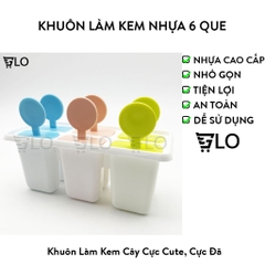 Khuôn Làm Kem Nhựa 6 Que Dễ Thương