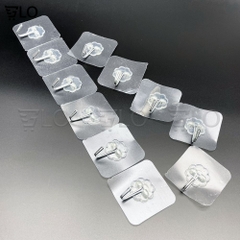 Móc Treo Dính Tường Siêu Chắc 6x6cm - Inox Không Gỉ, Tải Trọng 5kg, Nhựa Trong Suốt