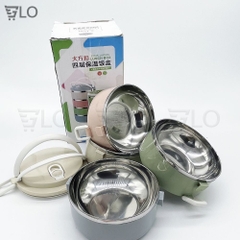 Hộp Cơm Cà Mên Giữ Nhiệt Lúa Mạch 4 Tầng Ruột Inox Tiện Dụng