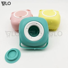 Bông Tắm Bóp Silicon Có Ngăn Đựng Xà Bông Hình Vuông