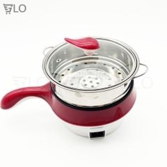 Ca Nấu Mì Có Lồng Hấp - Tay Cầm Ngang, Nấu Nước, Luộc Trứng Đa Năng Size 18cm