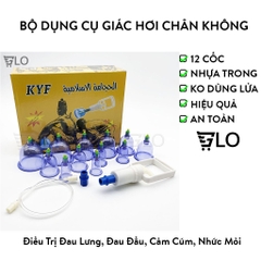 Bộ Dụng Cụ Giác Hơi Chân Không 12 Món Không Dùng Lửa An Toàn, Tiện Lợi, Chuyên Dùng Massage Dưỡng Sinh