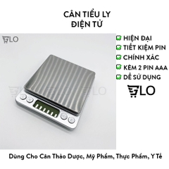 Cân Tiểu Ly 0.5Kg/1Kg/3Kg Cao Cấp Độ Chính Xác Cao(Tặng Kèm 2 Pin AAA, 2 Khay Nhựa)