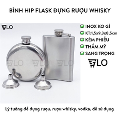 Bình Hip Flask Đựng Rượu Whisky Bằng Inox Dung Tích 4oz 5oz 8oz