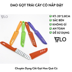 Dao Gọt Trái Cây Có Nắp Đậy An Toàn, Sắc Bén Bằng Thép Không Gỉ, Cắt Rau Củ, Hoa Quả, Làm Bếp Đa Năng, Dao Mini Đi Phượt