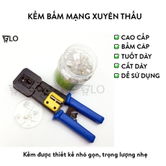 Kềm Bấm Mạng Xuyên Thấu, Combo 100 Đầu Hạt Mạng RJ45 TP-Link CAT6E/5E/5 Xuyên Thấu