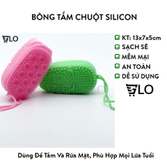 Bông Tắm Silicon Tạo Bọt Massage Hình Chuột Cute Tẩy Da Chết 2 Mặt