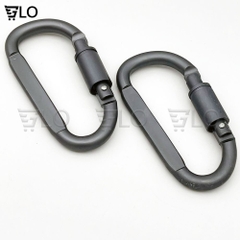 Móc Khóa Nhôm Carabiner Hình Chữ D, Có Ren Vặn Chốt Khóa, Được Làm Từ Hợp Kim Nhôm Cao Cấp Siêu Cứng, Bền, Không Mài Mòn