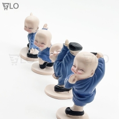 Combo 4 Tượng Chú Tiểu Đánh Võ, Thiếu Lâm Tự Múa Võ La Hán Quyền