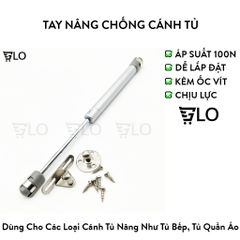 Tay Nâng Chống Cánh Tủ 100N – Đóng Mở Êm Ái, Bền Bỉ Gấp 5 Lần Phụ Kiện Thường
