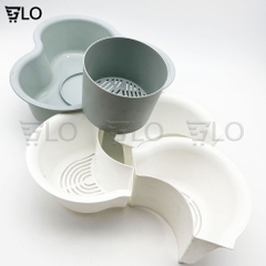Bộ Rổ Đựng Ăn Lẩu 4 Ngăn 2 Tầng 34x12cm