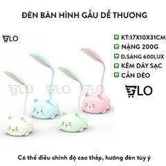 Đèn Bàn Hình Gấu Dễ Thương Dùng Pin Sạc