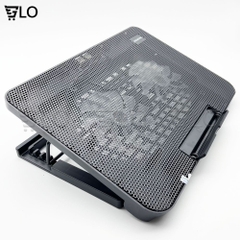 Đế Nâng Tản Nhiệt Laptop Cooling Pad N99, 2 Quạt, Đèn Led, Có Nấc Nâng Lên Hạ Xuống Cho Laptop Từ 10-17 Inch