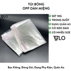 1 Kg Túi Nilon Keo Dán Miệng OPP Trong Suốt, Bọc Kiếng, Đóng Gói, Đựng Phụ Kiện, Quần Áo