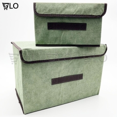 Combo 2 Hộp Vải Đựng Đồ Đa Năng, Thùng Đựng Quần Áo, Đồ Lót, Đồ Chơi Gấp Gọn Bằng Vải, Cứng Cáp Có Nắp Đậy
