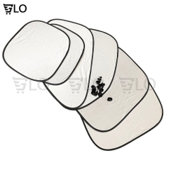 Bộ 6 Tấm Chắn Nắng Tròn Xốp Dày Dặn Cho Xe Ô Tô Có Miếng Nút Giác Hút Cố Định, Miếng Che Nắng Cửa Oto Xe Hơi Cách Nhiệt