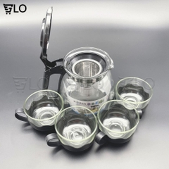 Bộ Bình Lọc Trà 700ml Thủy Tinh Kèm 4 Ly Tiện Dụng