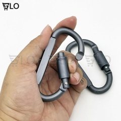Móc Khóa Nhôm Carabiner Hình Chữ D, Có Ren Vặn Chốt Khóa, Được Làm Từ Hợp Kim Nhôm Cao Cấp Siêu Cứng, Bền, Không Mài Mòn