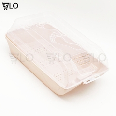 Hộp Đựng Giày Dép Nắp Nhựa Cứng Trong Suốt Có Nắp Đậy Thoáng Khí, Size lớn Chịu Lực 4kg Kích Thước 34 x 21 x 13