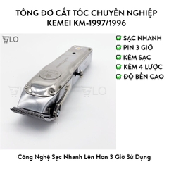 Tông Đơ Cắt Tóc Chuyên Nghiệp Kemei KM-1997/1996, Bứt Phá Mới Của Kemei Với Công Nghệ Sạc Nhanh Lên Hơn 3 Giờ Sử Dụng