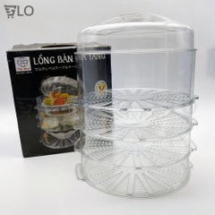 Lồng Bàn Trong Suốt 4 Tầng Đậy Thức Ăn Giữ Nhiệt, Chống Bụi, Chất Liệu Nhựa Mica