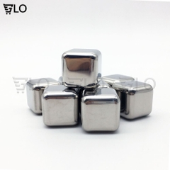 Hộp 8 Viên Đá Lạnh Inox Hình Vuông Không Tan Cooling Cubes Kèm 1 Gắp