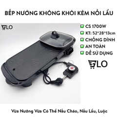 [Hỏa Tốc HCM] Bếp Nướng Không Khói Kèm Nồi Lẩu 2 Trong 1 Loại Lớn