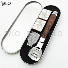 Dụng Cụ Chà Gót Chân, Mài, Tẩy Da Chết Inox Cao Cấp Kèm 10 Lưỡi Dao Cạo Thay Thế
