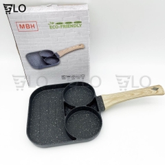 Chảo Đá Chiên Trứng 3 Ngăn/4 Ngăn Tiện Lợi Dùng Được Cho Bếp Ga, Hồng Ngoại