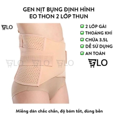 Đai Gen Nịt Bụng Định Hình Eo Thon 2 Lớp Thun Co Giãn Tốt