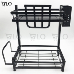 Kệ Đựng Gia Vị 2 Tầng Inox Kích thước 52x32x2.5cm Phủ Sơn Tĩnh Điện Mẫu Mới Để Bàn Cao Cấp