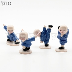 Combo 4 Tượng Chú Tiểu Đánh Võ, Thiếu Lâm Tự Múa Võ La Hán Quyền