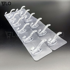 Giá Treo Đồ 6 Móc Nhựa Pha Lê 35x6cm Bản Lớn Dán Tường, Siêu Chịu Lực Không Cần Khoan Đục Tiện Lợi