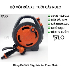 Bộ Vòi Rửa Xe, Tưới Cây Rulo Thu Cuộn Ống Nước Dây Dài 12m