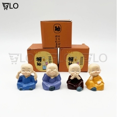 Bộ Tượng 4 Chú Tiểu Bốn Không, Mang Lại Bình Yên, May Mắn, Để Bàn Làm Việc, Xe Hơi, Để Trang Trí