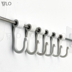 Thanh 6 Móc Nhựa Dán Tường 38.5x7cm Xoay 360 Độ – Tiện Lợi Mọi Không Gian, Đáp Ứng Mọi Nhu Cầu