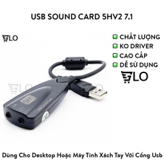 USB Sound Card Cao Cấp 5HV2 7.1 – Âm Thanh Đỉnh Cao, Dễ Dàng Sử Dụng