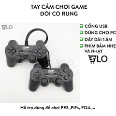 Tay Cầm Chơi Game Đôi Gamepad Có Rung Đen