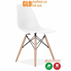 [Hỏa Tốc HCM] Ghế Nhựa Chân Gỗ EAMES Quán Cafe, Phòng Khách